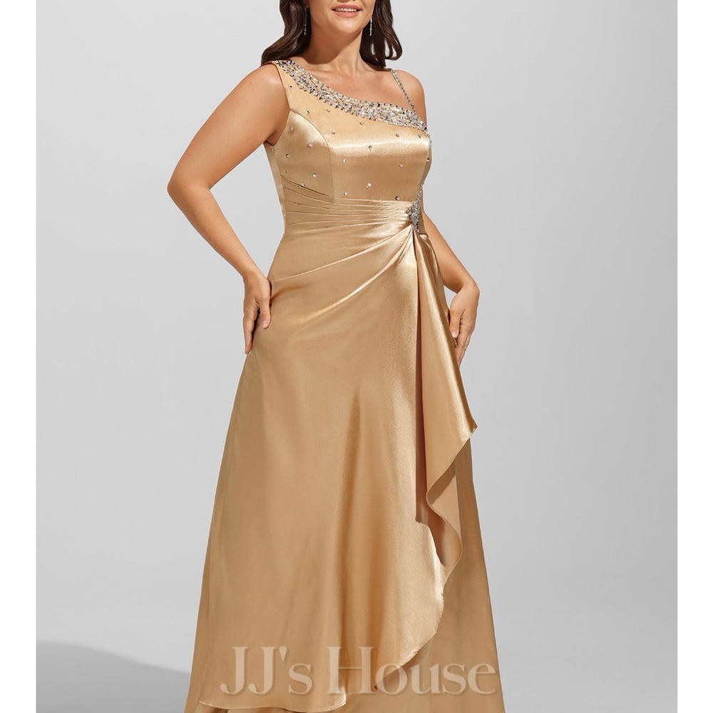 JJs House One-Shoulder Gold Dress